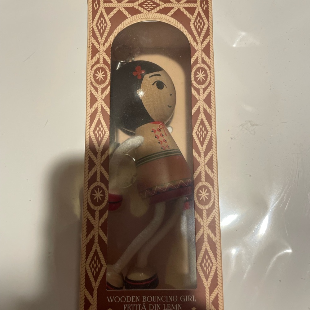 ❤️2/$25 Wooden Bouncing Girl Ornament
